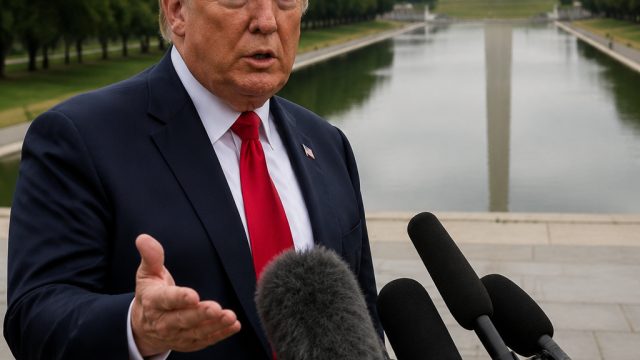 Trump Promises Evidence on Reflecting Pool Damage Allegations