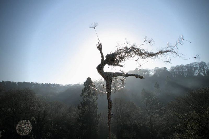Graceful fairy woven with stainless steel wire